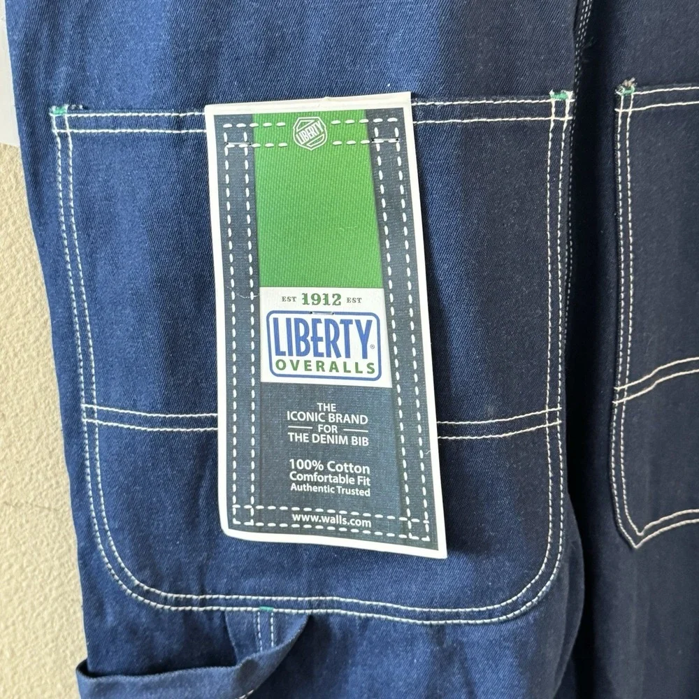 Liberty Denim Bib Overalls 36x32 Carpenter Workwear Vintage Style Blue